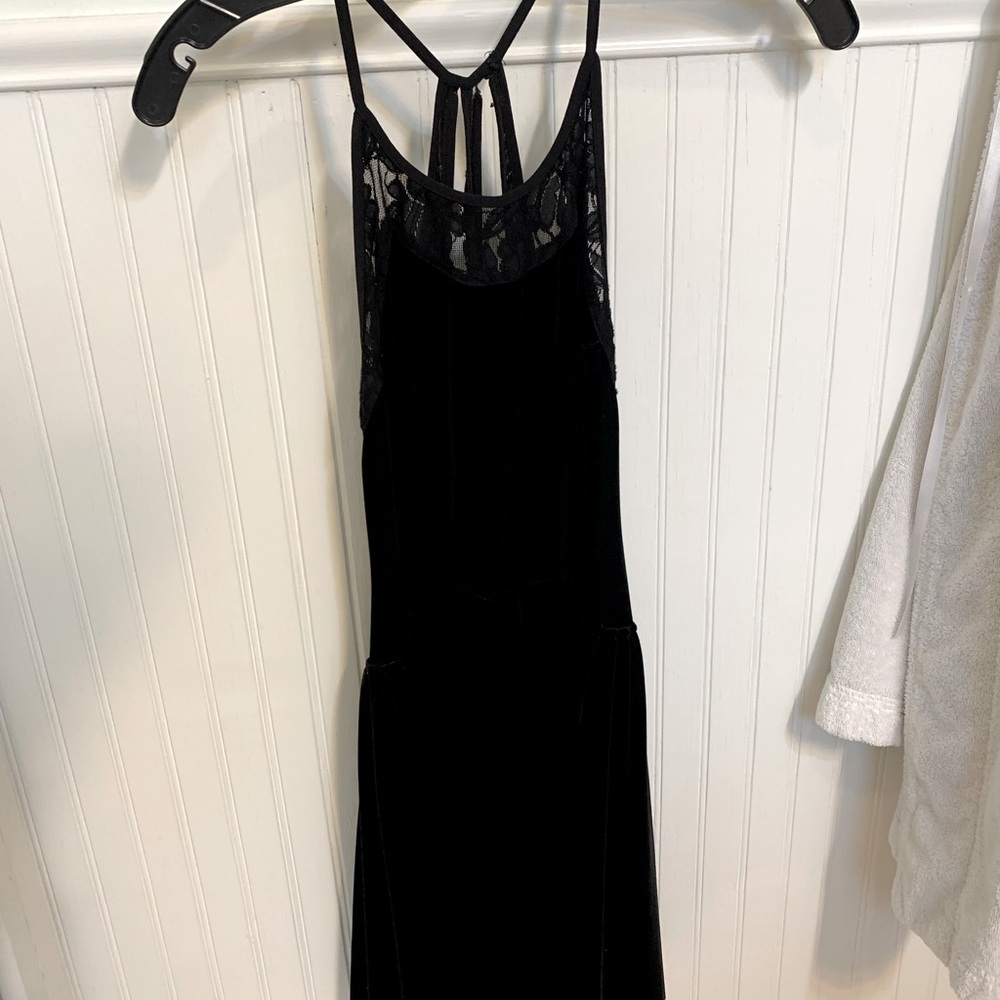 Free People Black Velvet Lace Dress